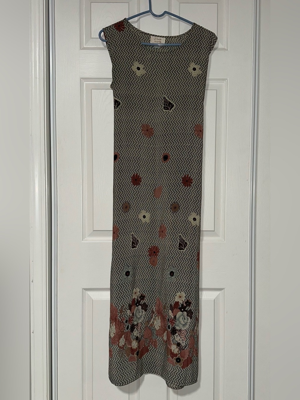 True Vintage 90s/Y2K Voir Geometric Floral Whimsigoth Midi Dress XL